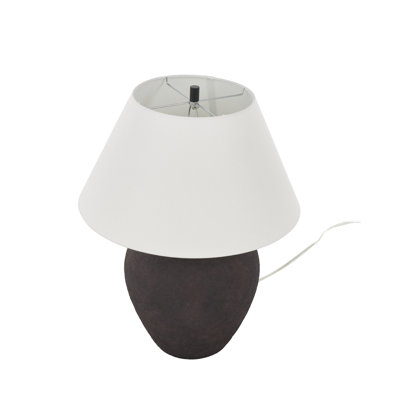 Ceramic Antique Style Pot Room Table Lamp With White Drum Shade -  Rosalind Wheeler, C133DBF3EC68421E83431ACD8AB35283