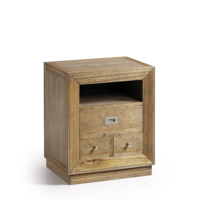 Merapi 50cm W Solid Wood Bedside Table