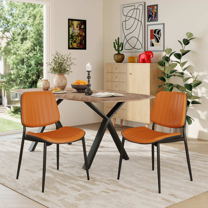 Ensemble de chaises de salle à manger Paden Mid Century Modern, Gris, 2