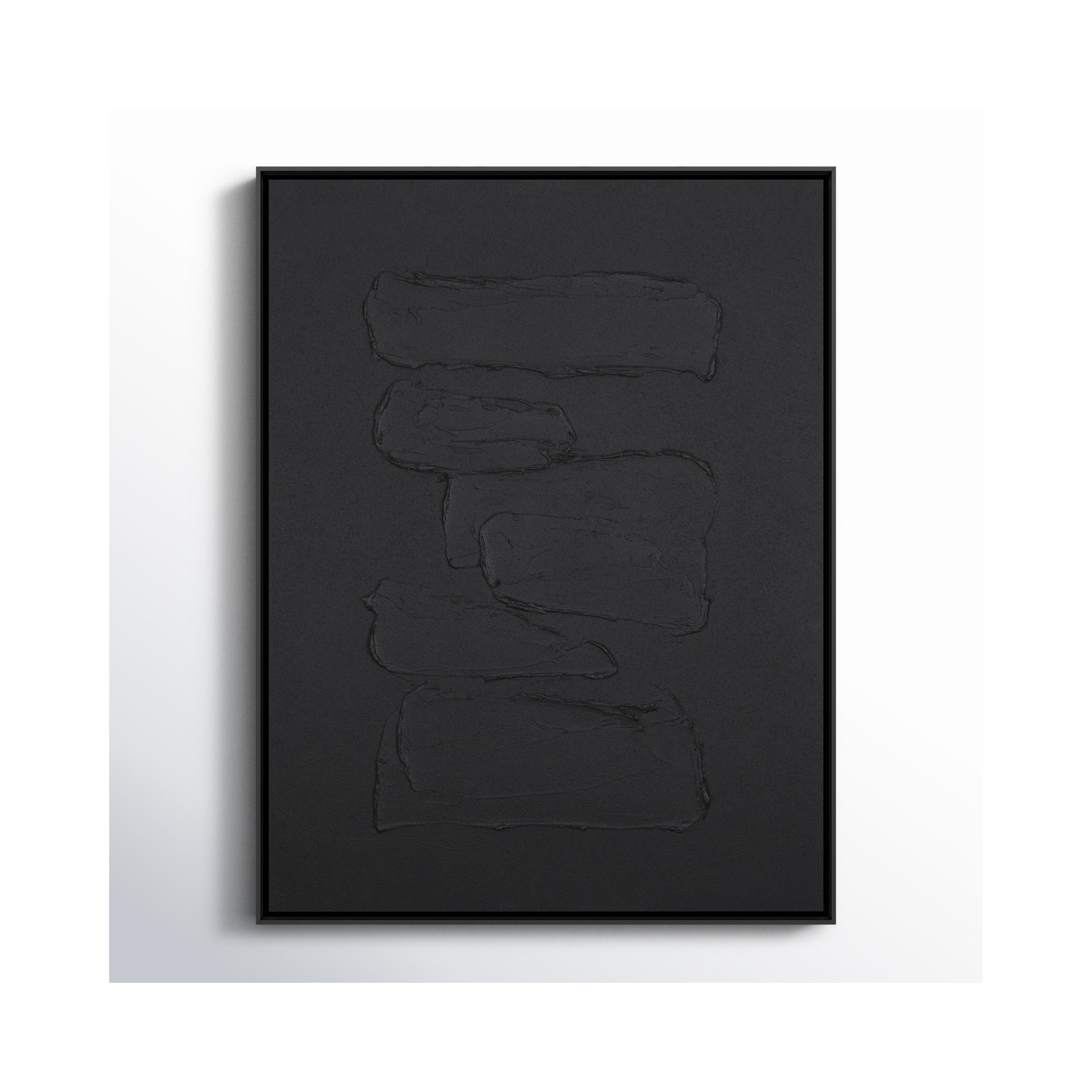Hemkund Abstract Painting, 25" H x 19" W, Black