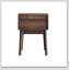 Ensemble de table de chevet en noyer de style médiéval-moderne avec poignées en métal, ensemble de 2 pièces de 15,75 po x 15,75 po x 21,65 po