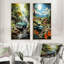 «Green Pickup Truck Enchanting Waterfall», 2 pièces-105481668-105481669