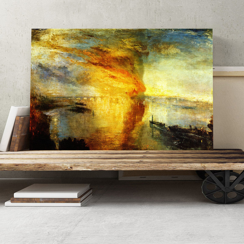 The Burning of the House of Lords by J.M.W. Turner - Wrapped Canvas, 40cm H x 60cm W