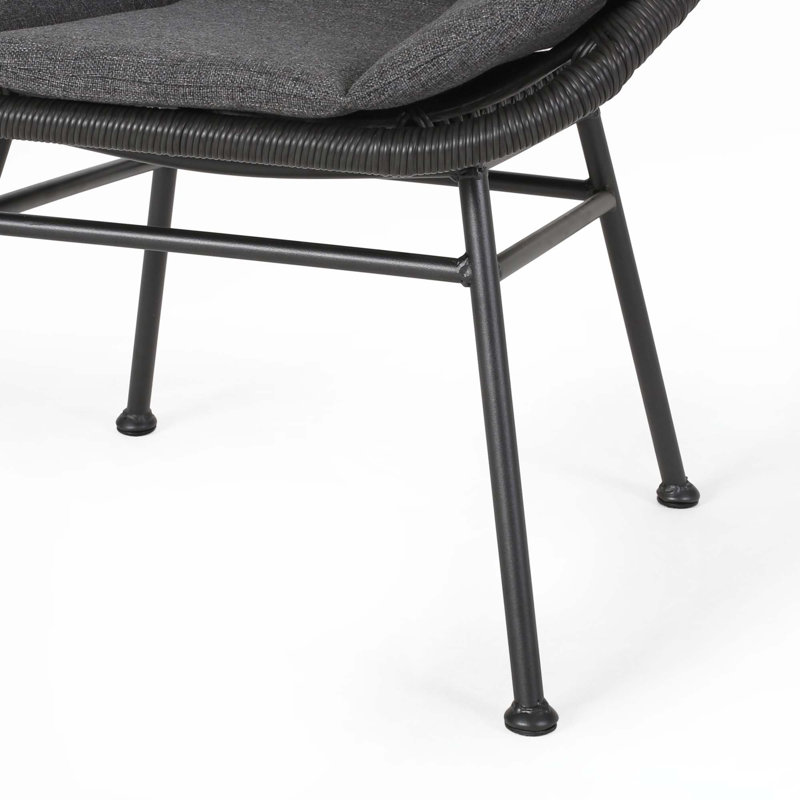 Chaise de patio avec coussin, Gris, Gris