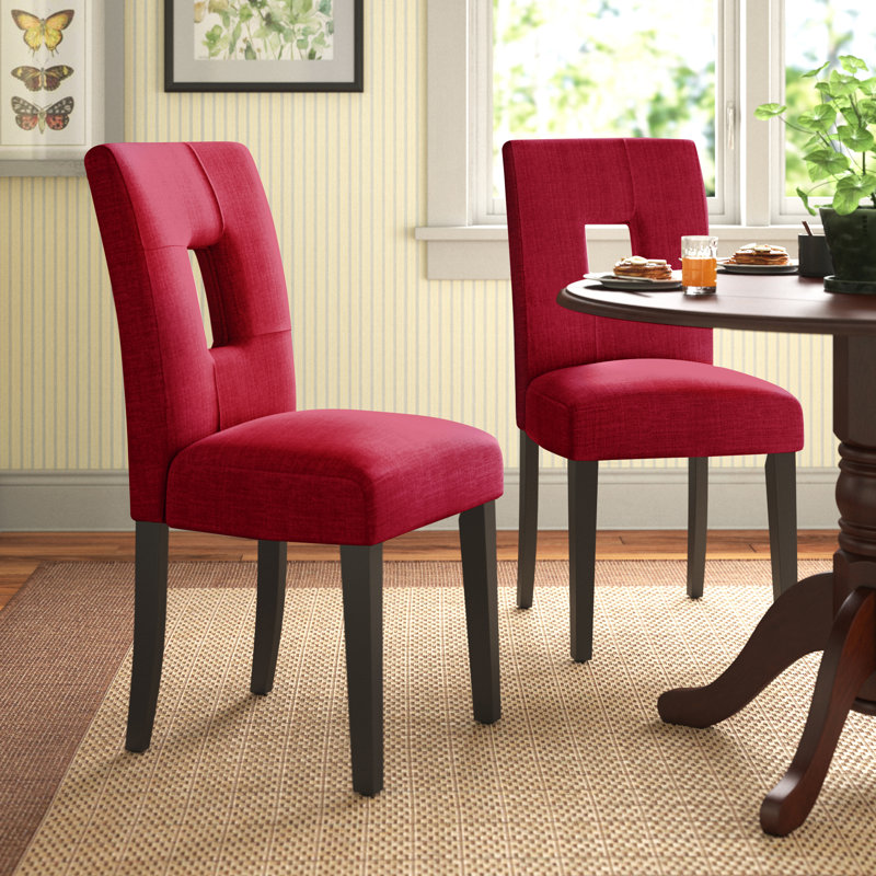 Chaise d'appoint rembourrée Aayush, Rouge