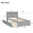 Twin Size Minimalist Solid Pine Platform Bed With Integrated Bookcase And Pull-Out Trundle, Neutral Gray