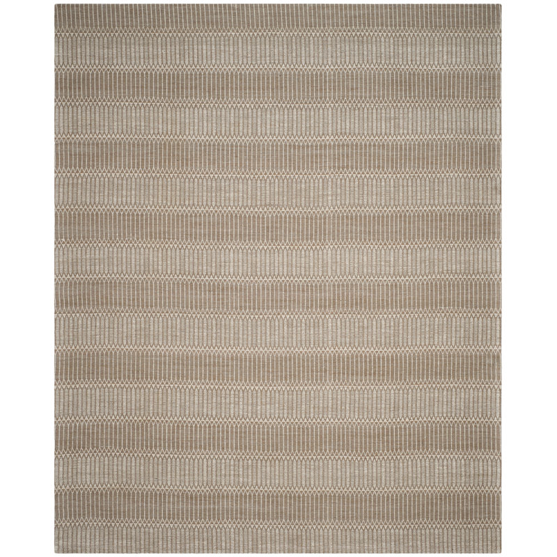 Amritpal Hand Loomed Bamboo And Viscose Geometric Rug, Rectangle 8' x 10'