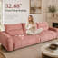 Canapé surdimensionné en chenille de 122 pouces, canapé extra-long à assise profonde avec coussins amovibles garnis de duvet, structure en bois massif, capacité de 1000 livres pour le salon-1378618488