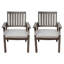 Chaise de salle à manger d'extérieur moderne en aluminium avec coussin (ensemble de 2)