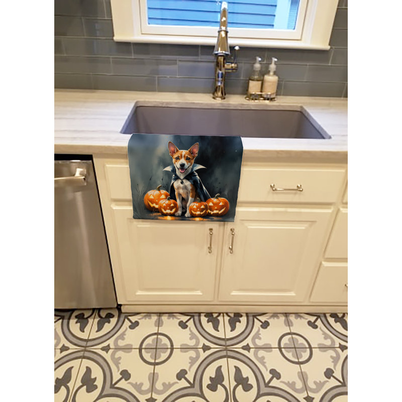 Basenji Puppy Halloween Kitchen Towel, Basenji
