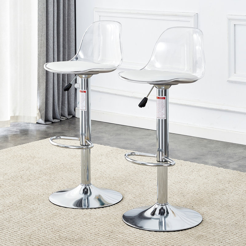 Laguita Upholstered Adjustable Height Counter Stool with Metal Frame