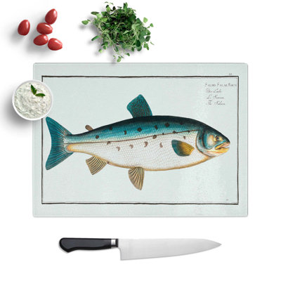 Tempered Glass Salmon Fish by M.E. Bloch Chopping Board