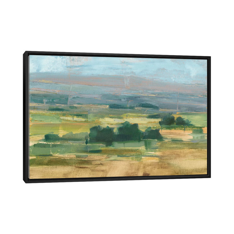 «Valley View II» par Ethan Harper - reproduction d'art, Toile avec cadre noir, H 40 po x l 60 po x 1,5 po, Pas de tapis