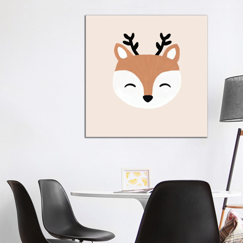 Blush Deer - Wrapped Canvas Print, 93.98 cm H x 93.98 cm W x 1.91 cm D