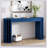 59-Inch Long Console Table With Oak Veneer, Curved And Straight Line Design For Farmhouse Entryway, Hallway, Living Room (Navy Blue)-888908458