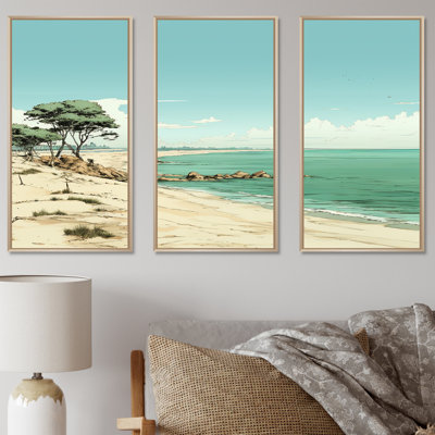 «Beach Horizon Line In France - Coastal Minimalisme», art mural