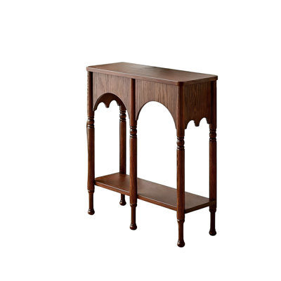 Walnut Solid + Manufactured Wood Rectangular Console Table