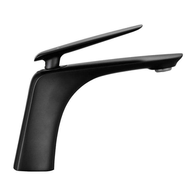 Robinet de salle de bain noir mat, robinet en laiton à poignée simple avec finition rouille pour lavabo et robinet de lavabo, armoire à température de trou