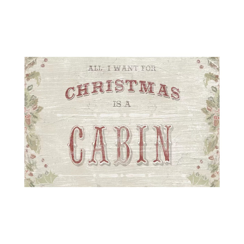 Cabin Christmas III by June Erica Vess - Wrapped Canvas Print, 45.72cm H x 66.04cm W x 1.905cm D