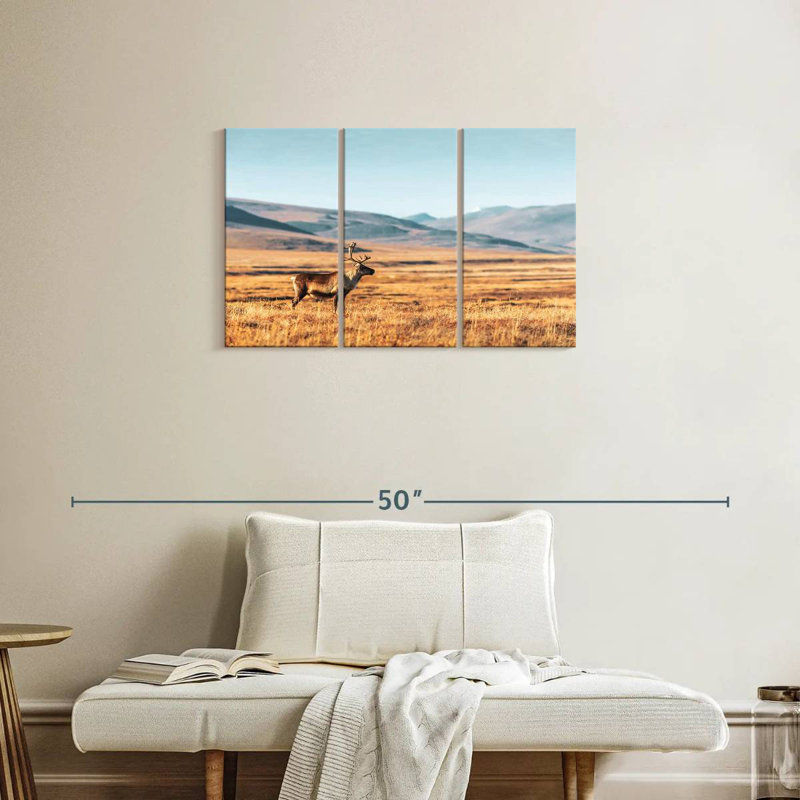 Brampt Lonely Reindeer In Tundra, 20" H x 33" W