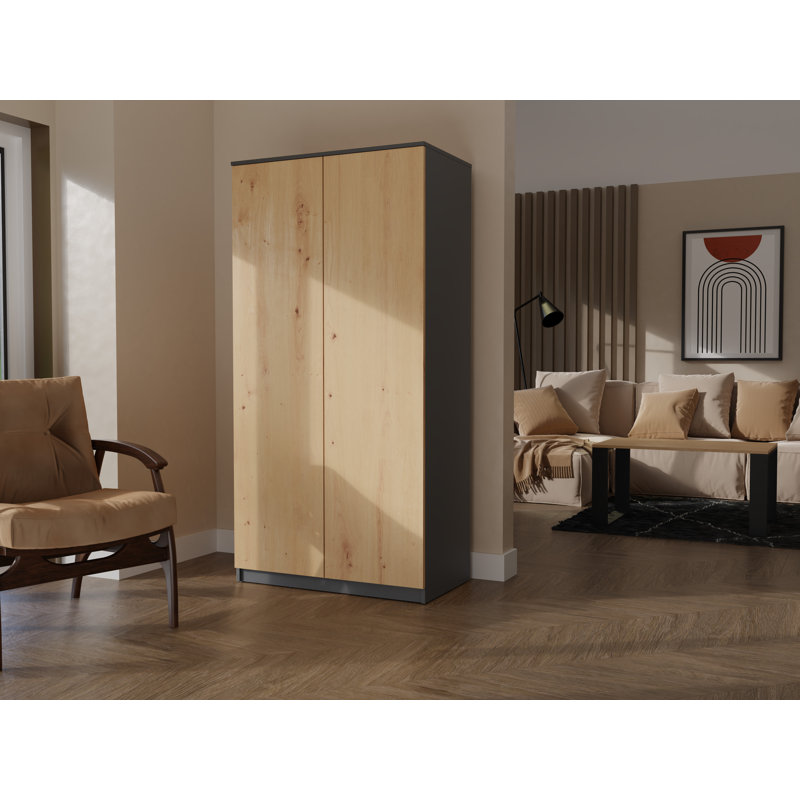 2 Door Wardrobe, Anthracite/Artisan