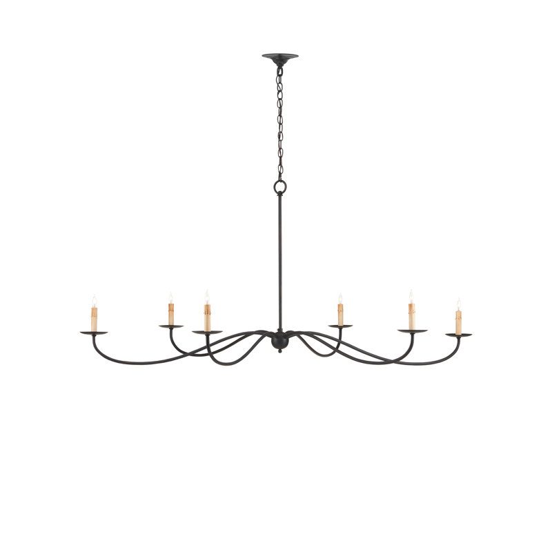 Saxon 6 - Light Wrought Iron Dimmable Classic / Traditional Chandelier