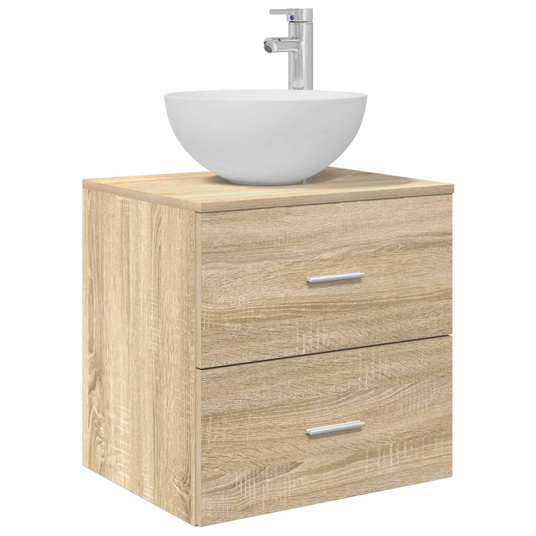 Wall-Mounted Sink Vanity With Drawer Engineered Wood Bathroom Cabinet