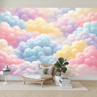 Papier peint adhésif auto-adhésif moderne l 96 po x H 69 po Pez and Stick pour chambre à coucher