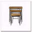 Natural And Black 3-Piece Nesting Table With Hairpin Legs