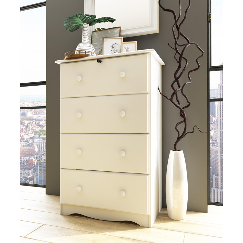 Commode 4 tiroirs Gallashaw, Blanc