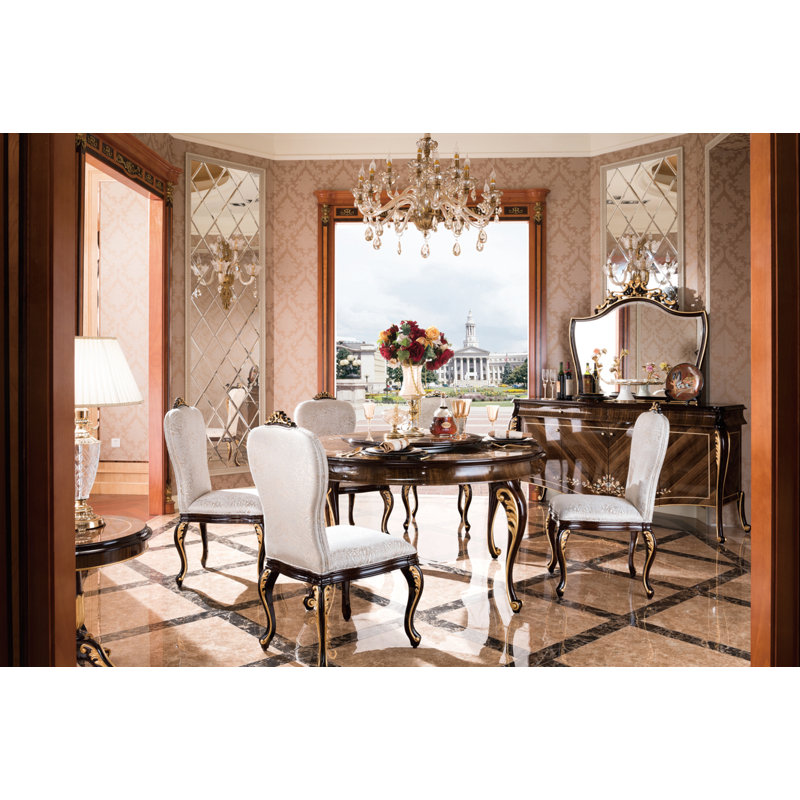 Athena Round Walnut Wood Dining Table