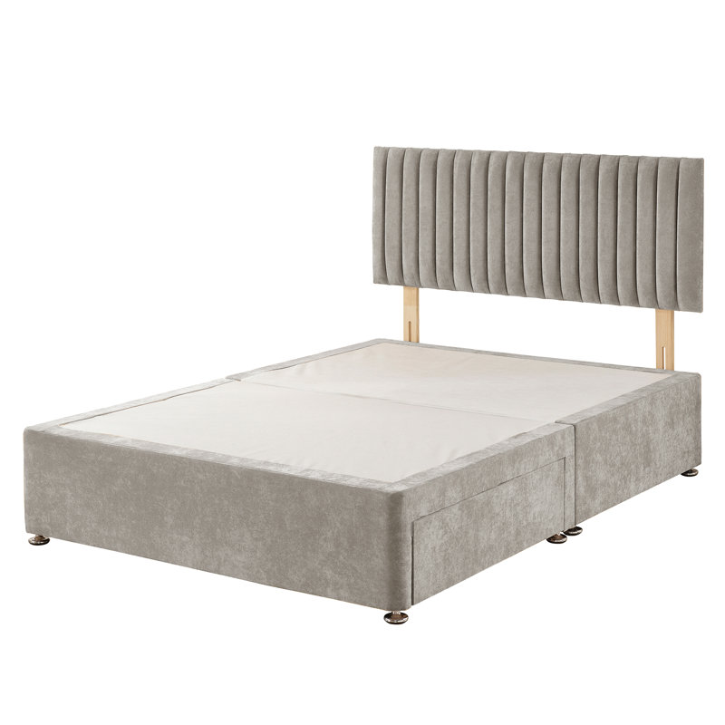 Nameeta Divan Bed Base, Kingsize (5'), Silver, No Drawers
