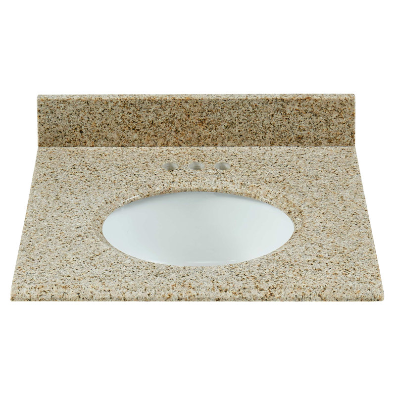 25'' Granite Single Bathroom Vanity Top with Sink