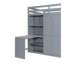 Lit mezzanine double avec garde-robe, bureau et tablettes, gris-932785051