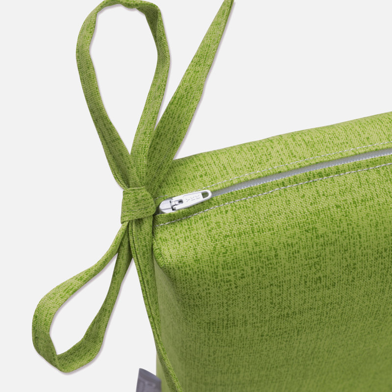 Outdoor 3'' Dining Chair Chair Pad Cushion, Green Textured Solid