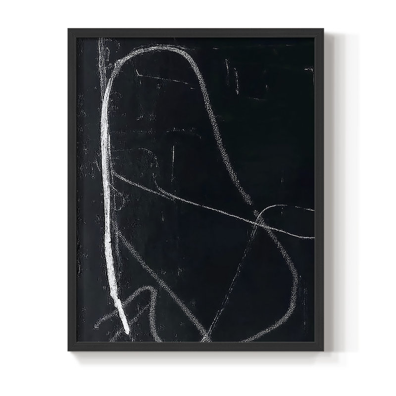Série ABSTRACT DCxxxv - reproduction encadrée de qualité supérieure - prête à être accrochée - aucun clou requis, Noir