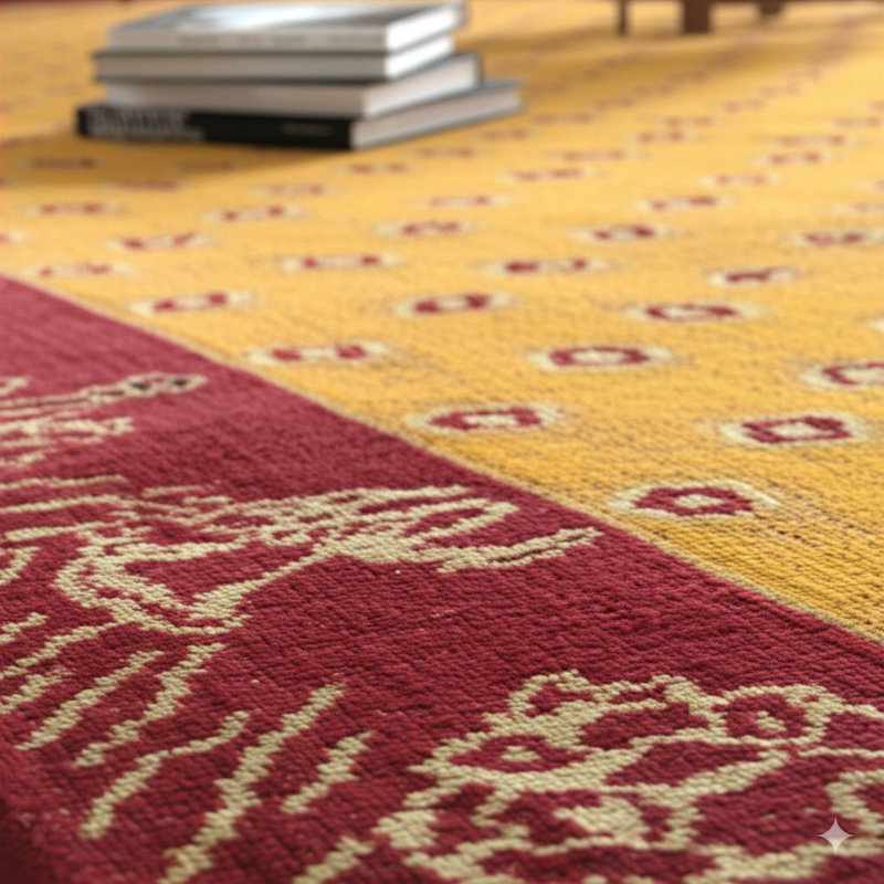 Tapis jaune en laine noué à la main Artisan Quinn