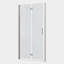 Porte de douche pivotante universelle à ajustement de 1 3/8 po avec finition en verre trempé de 1/4 po