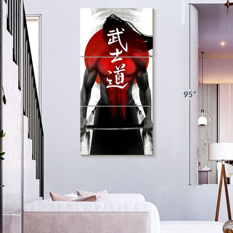 Samouraï féodal, H 27 po x l 12 po