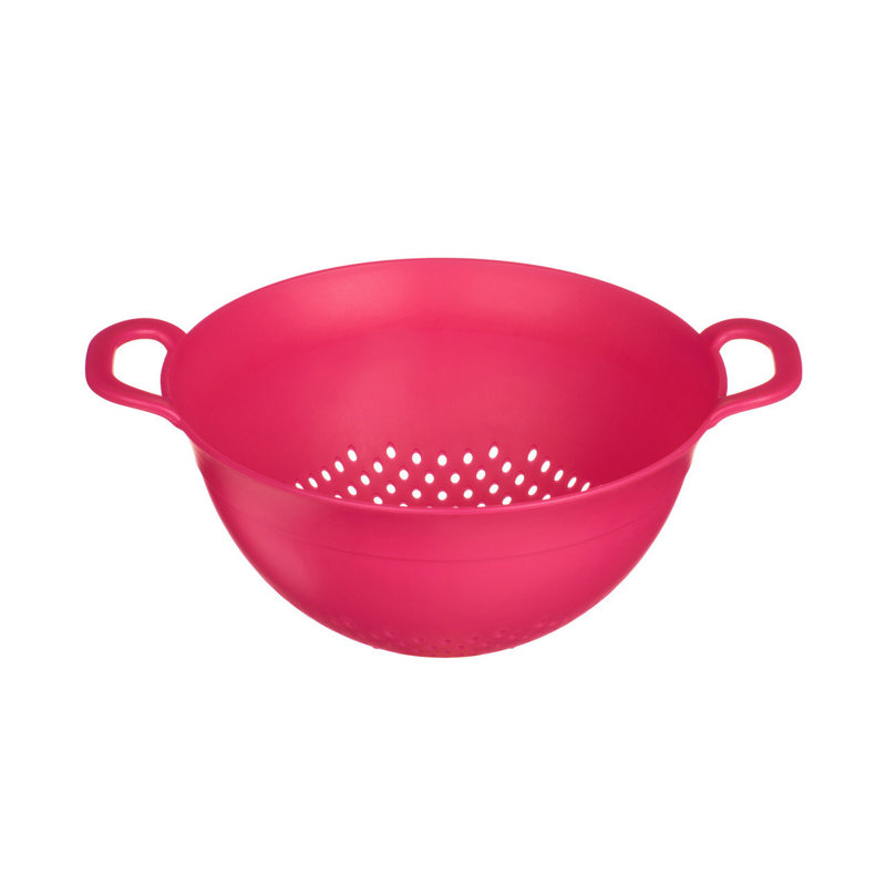 Belfry Kitchen Stubbs Plastic Colander, 12cm H x 30cm W x 23cm D, Pink