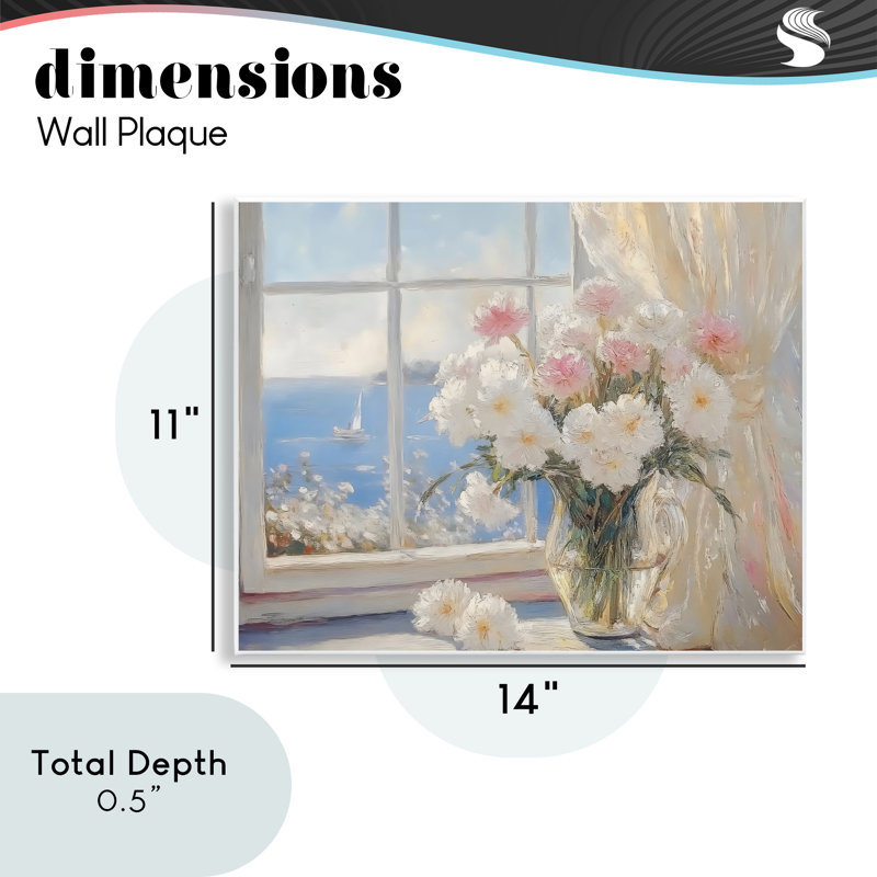 «Coastal View Floral Window Bouquet», plaque par LSR Design Studio