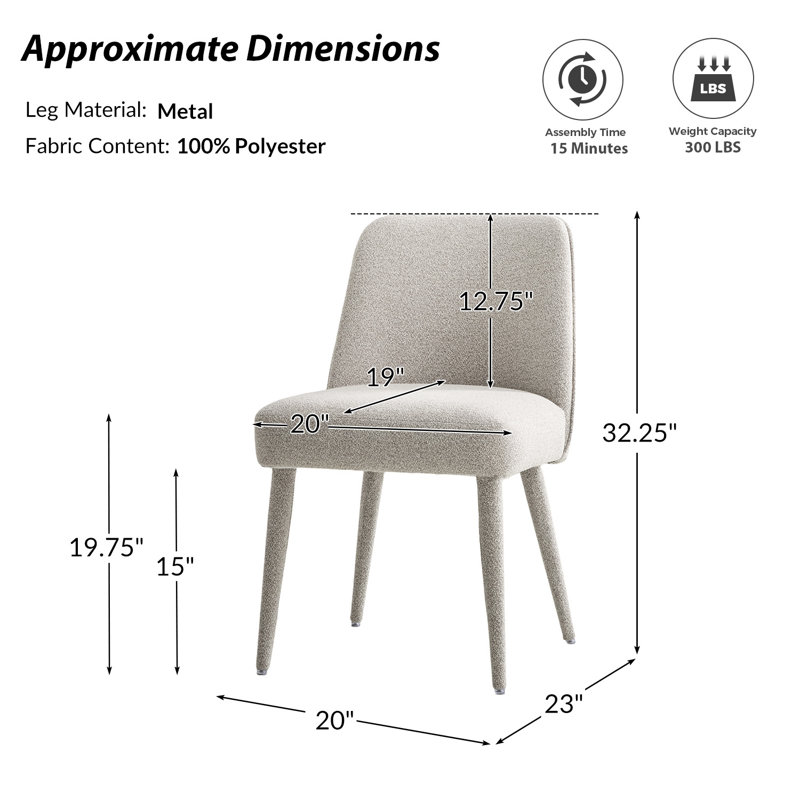 Ensemble de 4 chaises rembourrées Verity, Taupe