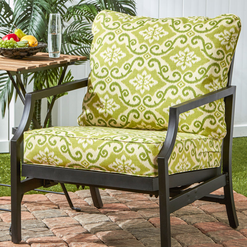 Coussin de siège pour chaise d'extérieur Lester, Shoreham à motif ikat