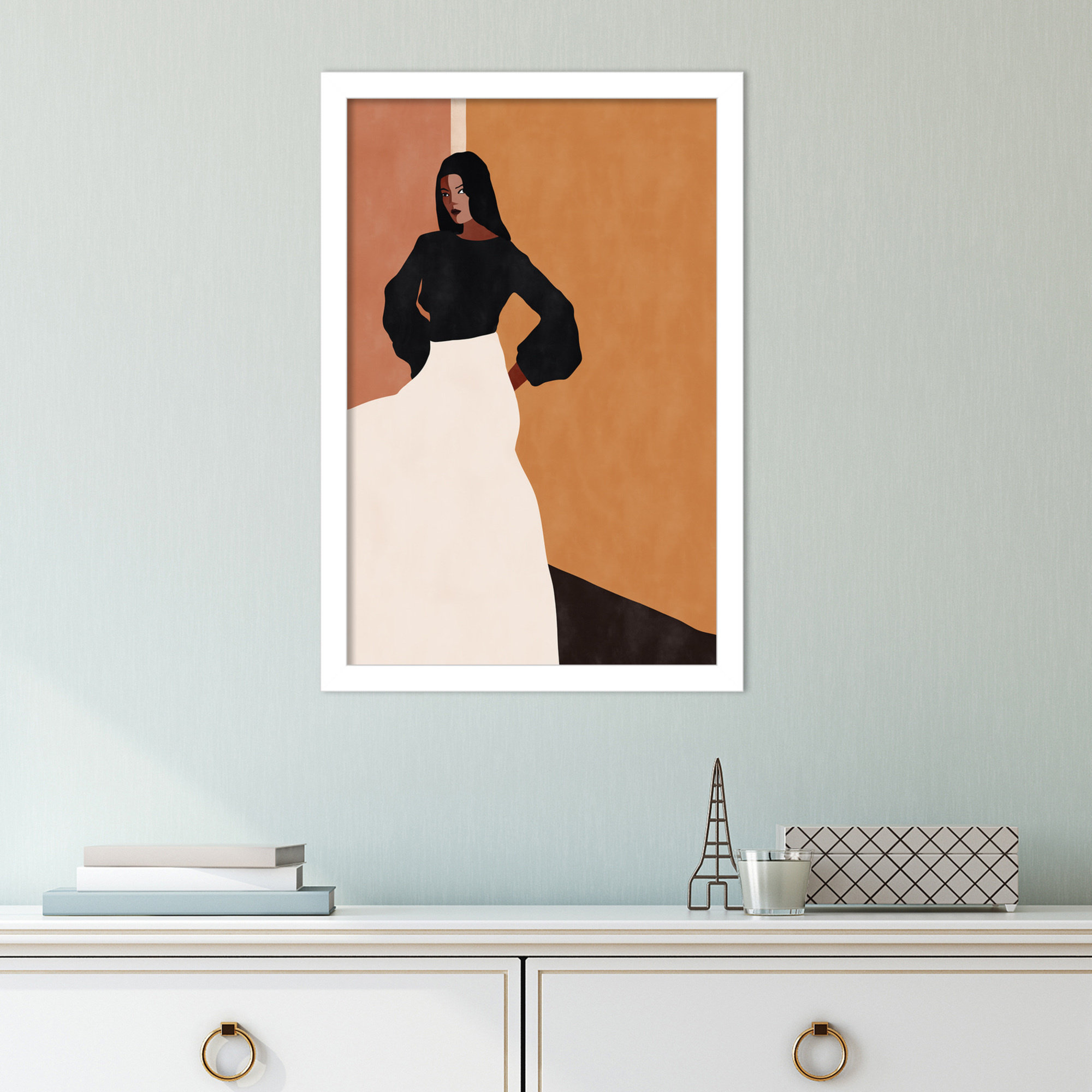 Sevile by Alexander Ginzburg, White Framed, 18" H x 13" W