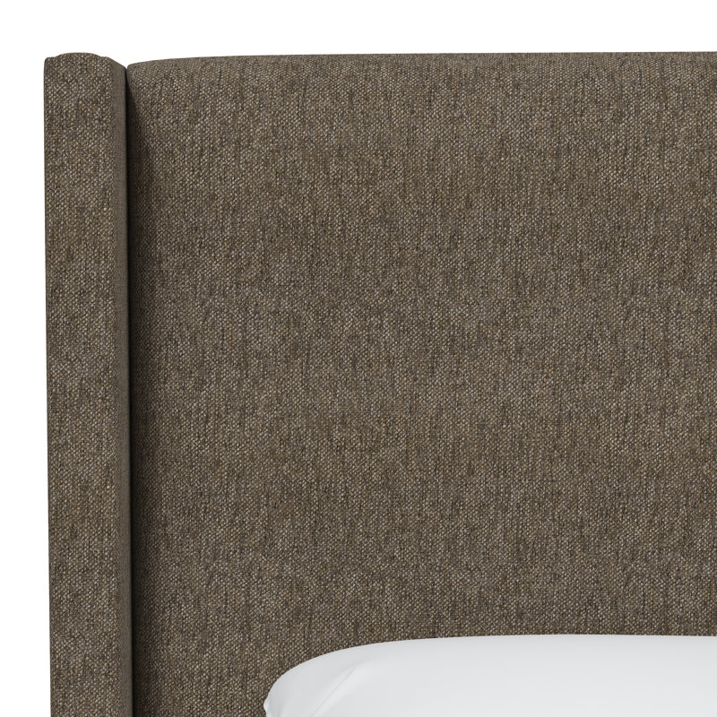 Lit tapissier standard à profil bas Benson, Tweed Sustain® granit Milsap, Grand