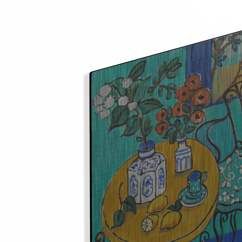 «Tablescape # 1» par Holly Wojhan, art mural en métal, 12 po x 16 po, H 16 po x l 12 po