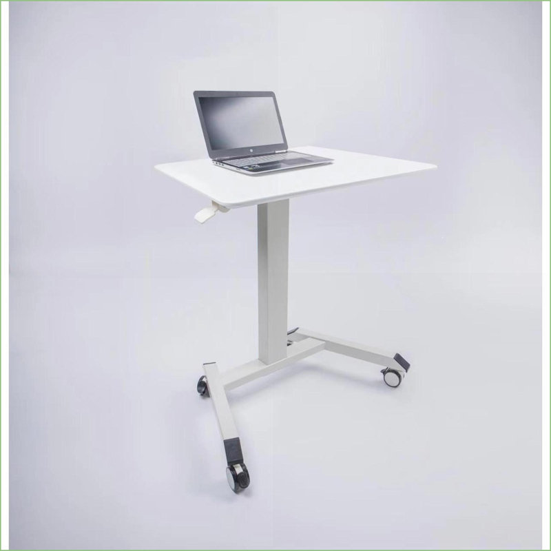 Bureau debout compact et réglable pour petits espaces | Blanc | Métal Bois