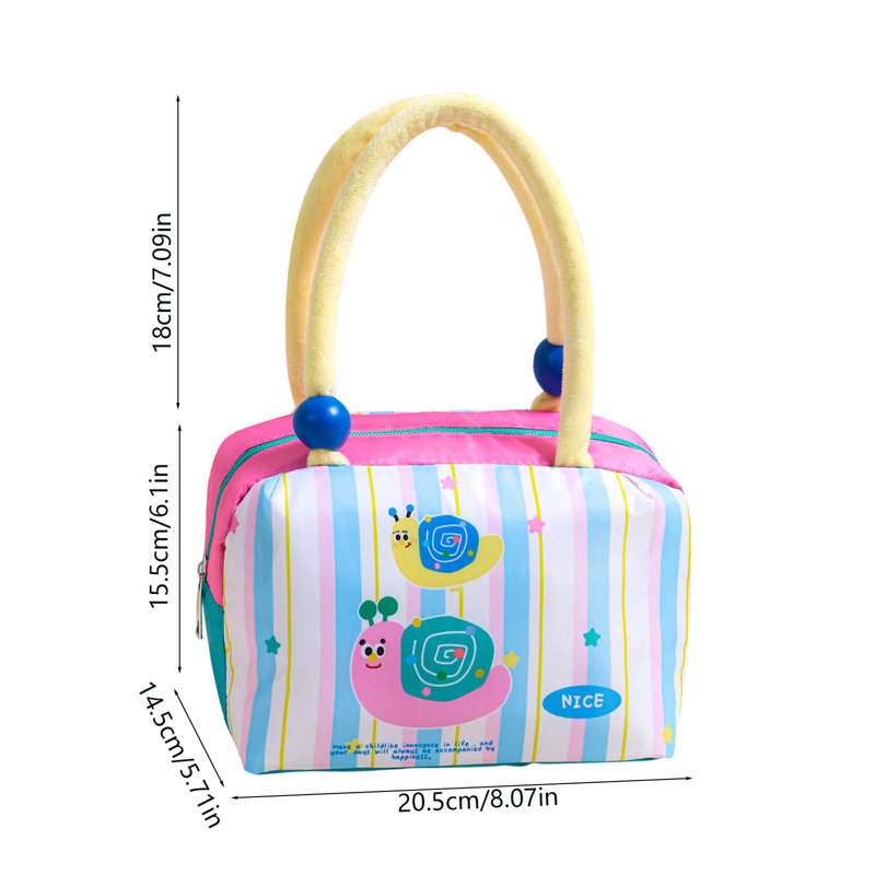 Sac de rangement en tissu, sac à lunch portatif, boîte à bento extra-large, sac isotherme portatif, Light Blue