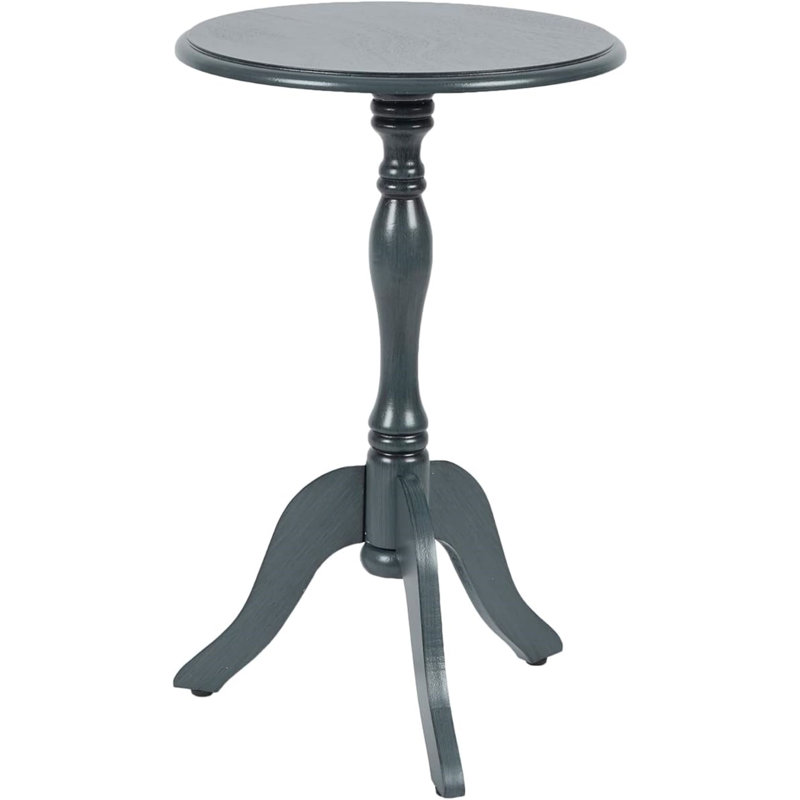 24" Round Pedestal Accent Side Table, Navy