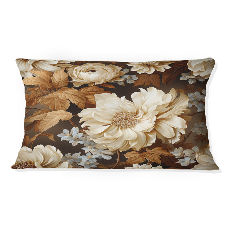 Rustic Brocade Elegance Victorian Pattern - Floral Printed Pillow